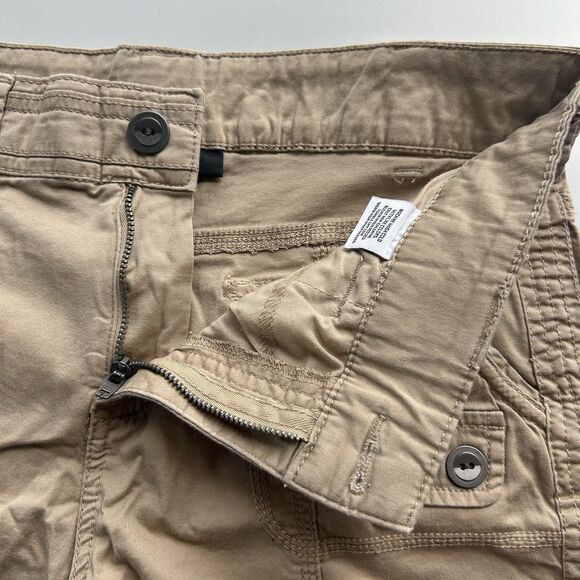 Style & Co Womens Cargo Bermuda Shorts 10P Petite Beige Button Pockets High Rise - Picture 6 of 12